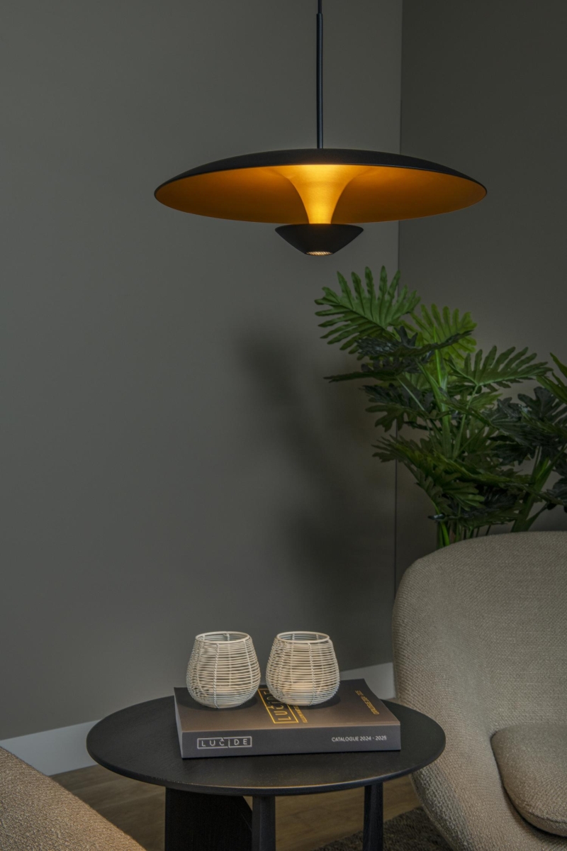 Lucide Premium KENNETH - Pendant light - Ø 40 cm - LED Dim. - 1x12W 2700K - Black